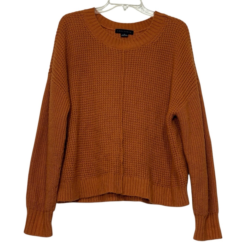 Sanctuary Sorry Not Sorry Waffle LS Knit Sweater Size Medium